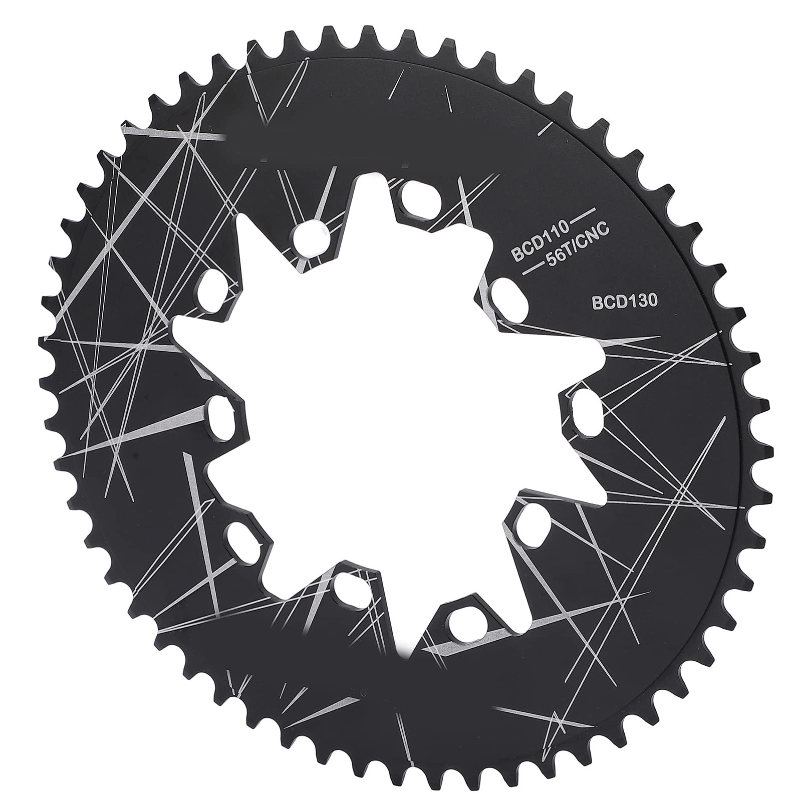 BuyWeek Bicycle Oval Chainring, 56T 110/130 BCD Chainring Bike Oval Disc Chainring Folding Bike Speed Chainring for 7 8 9 10 Speed Bike