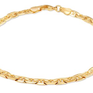 Barzel 18K Gold Plated Pave Mariner Anklet For Women - Made In Brazil