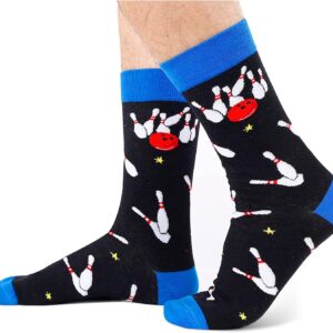 HAPPYPOP Gifts For Bowlers Men, Funny Bowling Gifts For Men, Bowling Gifts And Novelties, Mens Bowling Socks Funny Stocking Stuffers