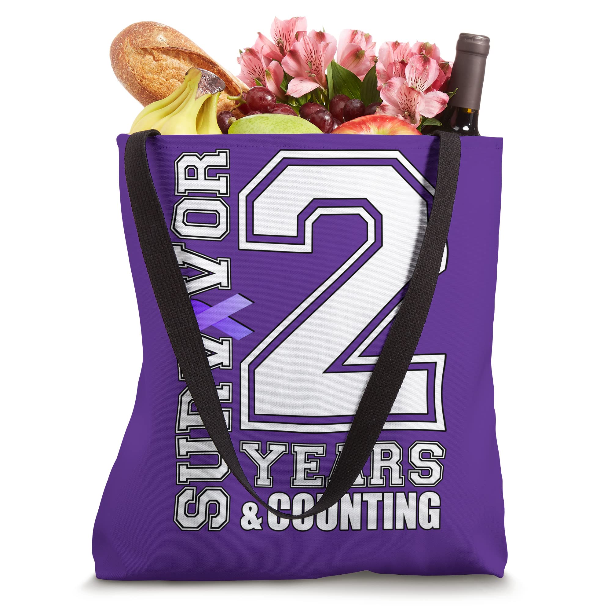 2 Years Survivor I Wear Purple Ribbon Lupus Awareness Tote Bag