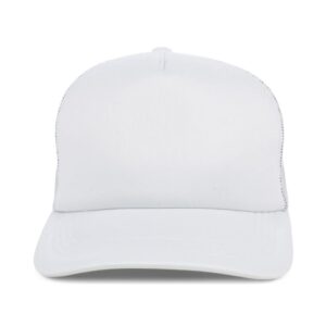 Lids Blank Basic Foam Trucker Adjustable Snapback Hat White/White