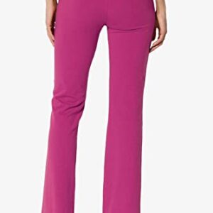 Women's Basic Foldover Waistband Comfy Stretch Cotton Boot Cut Lounge Yoga Pants Magenta 2X