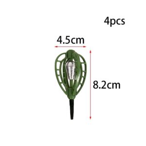 Vepoty Lead Sinker Spring Fishing Feeder 4pcs Method Feeders for Carp Fishing Tackle Trap Accessory Fishing Tool