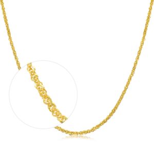 CHOW SANG SANG 999.9 24K Solid Gold Price-by-Weight 3.74g Gold Plain Chain Necklace for Women 62807N | 15.7 Inches, (40 CM)