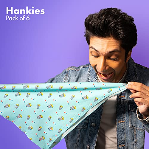 HexaFun 100% Pure Organic Cotton Unisex Handkerchief, Multi-color & Printed, Soft & Stylish