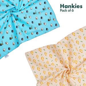 HexaFun 100% Pure Organic Cotton Unisex Handkerchief, Multi-color & Printed, Soft & Stylish