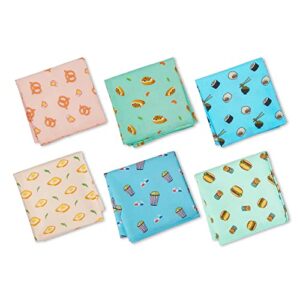 hexafun 100% pure organic cotton unisex handkerchief, multi-color & printed, soft & stylish