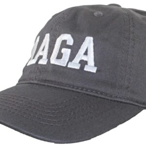 Tropic Hats Adult Embroidered MAGA Trump 6 Panel Ballcap W/Strapback Closure - Dark Gray