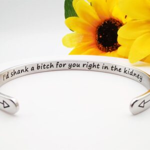 Inspirational Bracelets for Women Personalized Jewelry Gifts Cuff Bracelet with Sayings Motivational Bracelet with Hidden Message Engraved Bangles for Best Friend/Mom/Daughter, M, Stainless Steel,