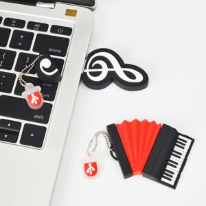 Leizhan 5 x 8GB Cute Music USB Flash Drive, Accordion*2/Saxophone/Piano/Notes Shape Musical Instruments Thumb Drive Memory Stick Drive Pendrive Gift for Kids, Teacher, Friends