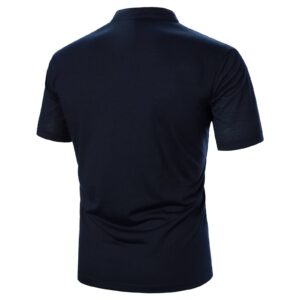 Men's Polo Shirt Short Sleeve Moisture Wicking Quick Dry Golf Shirt Lightweight Performance Outdoor Sport Shirt(Navy,Medium)