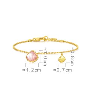 CHOW SANG SANG 999 24K Solid Gold Shell with Mother of Pearl Bracelet for Women 93526B | 7", (18 CM)