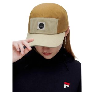 Croogo Flat Brim Baseball Cap 5-Panel Trucker Cap Golf Tennis Sports Cap Sunshade Peaked Cap Five Panel Hat Cap,Khaki-BB1