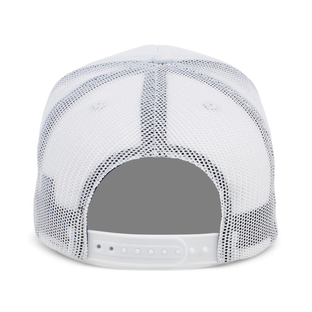 Lids Blank Basic Foam Trucker Adjustable Snapback Hat White/White