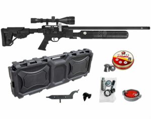 wearable4u - hatsan factor rc pcp .177 caliber air rifle with scope and pack of 500x pellets and hard case bundle