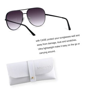 ANDWOOD Oversized Aviator Sunglasses for Women Men Big Large UV Protection Fashion Sun glasses Double Bridge Ombre Fade Gradient Shades