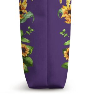 Honey Bee And Sunflower Spring Gnome For Women Floral Purple Tote Bag