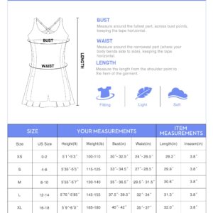 Womens Tennis Dress with Shorts Underneath Workout Dress with Built-in Bra Athletic Dresses Golf Dress Exercise Dress Black