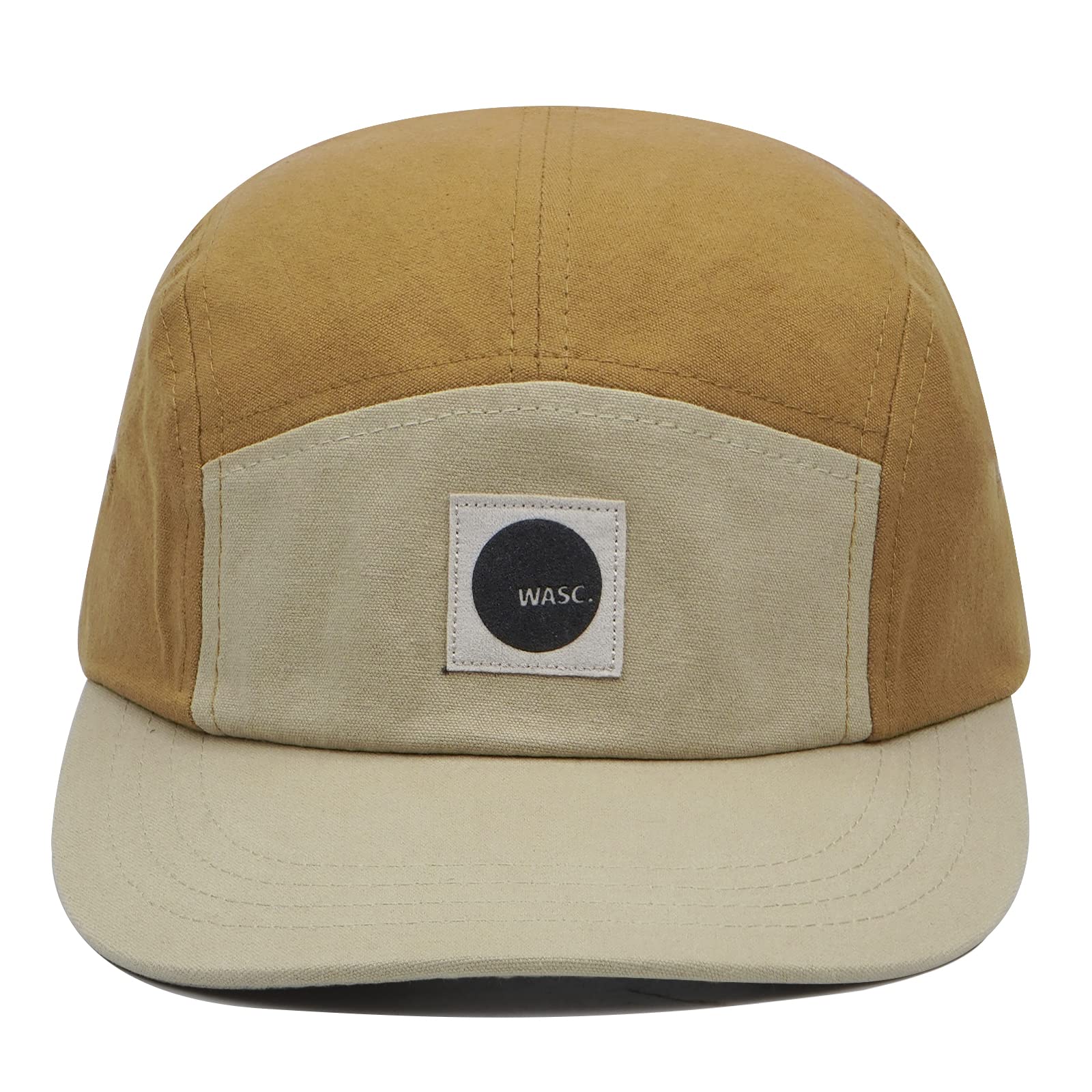 Croogo Flat Brim Baseball Cap 5-Panel Trucker Cap Golf Tennis Sports Cap Sunshade Peaked Cap Five Panel Hat Cap,Khaki-BB1