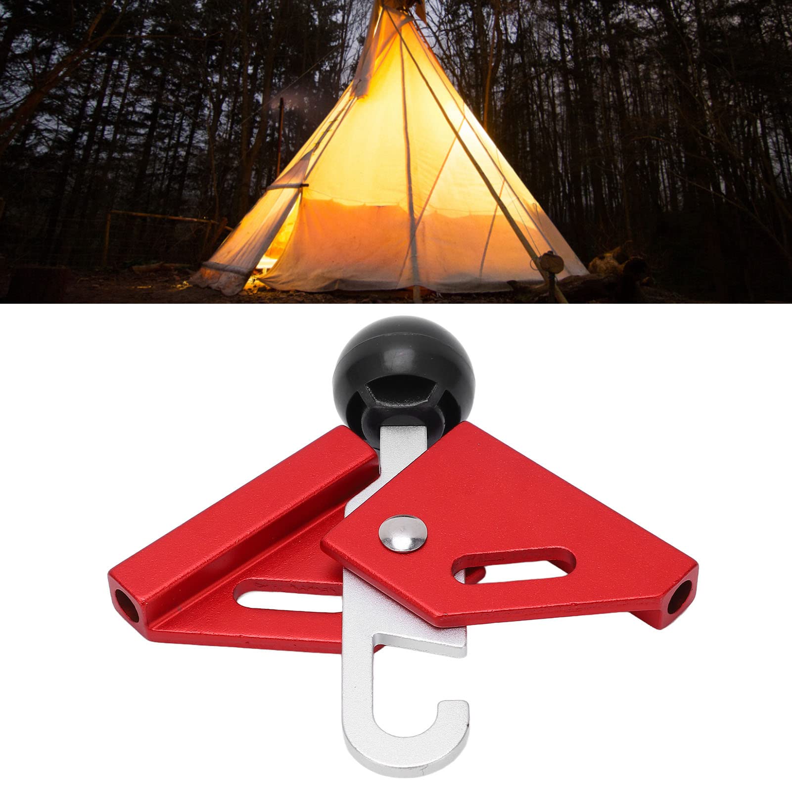 plplaaoo Anti Puncture Round Canopy Rod Top Cap, Tent Pole Tips Cap, Aluminum Alloy 90 Degree Tent Building Pole Connector Puncture Proof Ball for Camping Hiking Backpacking Tent (red)