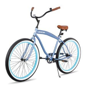 JOYSTAR 26inch Beach Cruiser Bike for Ages 12-14 Years Old Girls and Boys 26 Inch Beach Cruiser with Single Speed Step-Over Frame Blue