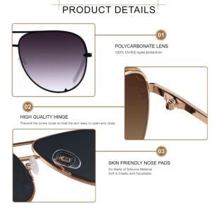 ANDWOOD Oversized Aviator Sunglasses for Women Men Big Large UV Protection Fashion Sun glasses Double Bridge Ombre Fade Gradient Shades