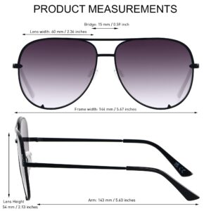 ANDWOOD Oversized Aviator Sunglasses for Women Men Big Large UV Protection Fashion Sun glasses Double Bridge Ombre Fade Gradient Shades