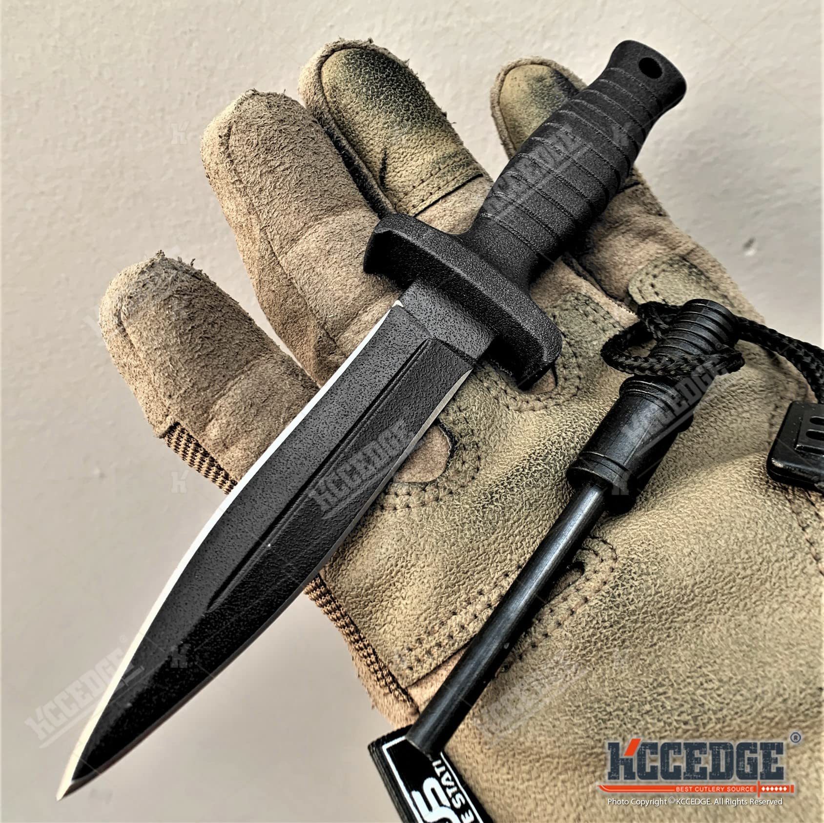 Tactical Knife Hunting Knife Survival Knife 7" Spear Point Blade w/ Fire Starter In Pressure Retention Sheath Fixed Blade Knife Camping Accessories Camping Gear Survival Kit Survival Gear And Equipment Tactical Gear Hunting Gear EDC Knife EDC Gear 81012