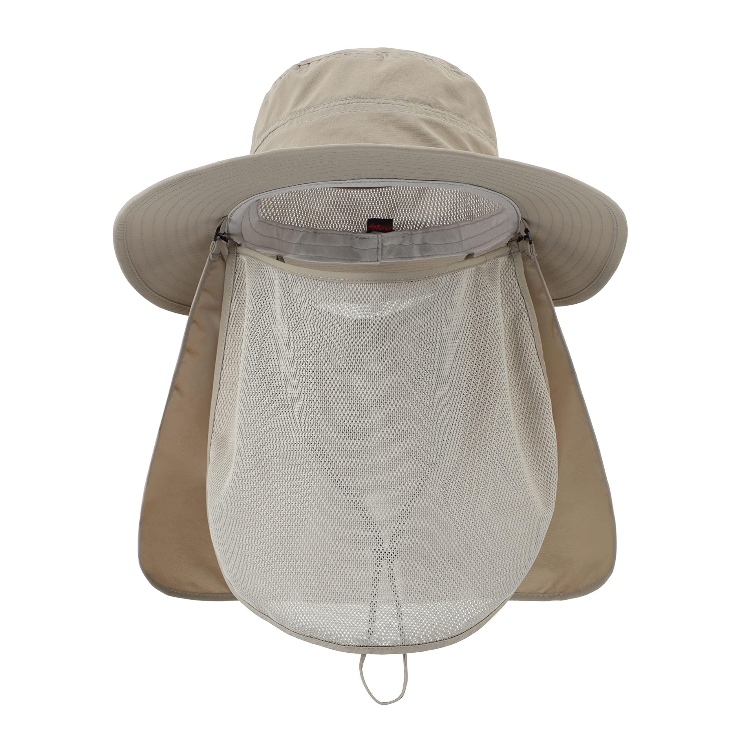 Home Prefer UPF50+ Mens Sun Hat with Neck Flap Wide Brim UV Sun Protection Fishing Hat with Neck Flap Womens Gardening Beach Sand