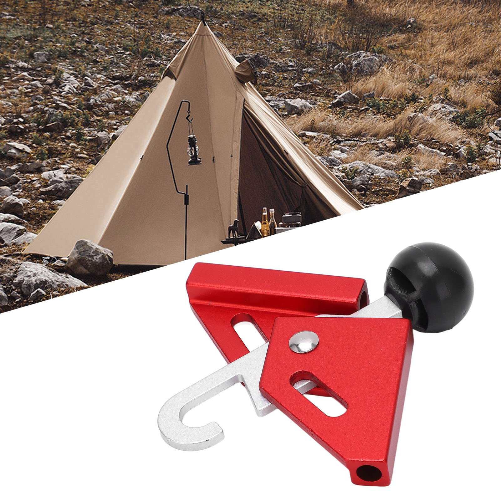 plplaaoo Anti Puncture Round Canopy Rod Top Cap, Tent Pole Tips Cap, Aluminum Alloy 90 Degree Tent Building Pole Connector Puncture Proof Ball for Camping Hiking Backpacking Tent (red)