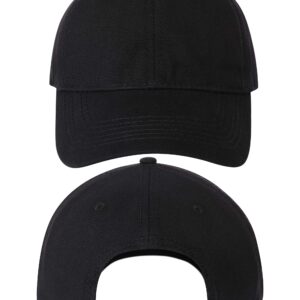 AOMSI Premium Unstructured Soft Cotton Canvas Baseball Cap Casual Dad Hat, Clean Ball Caps Adjustable for Men Women Black