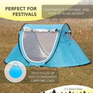 Neature Popup Camping Tent 2 Person Tent - 88 x 50in Ground Space Quick Set Up Outdoor Canopy Tent with 2 Doors