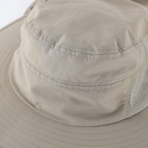 Home Prefer UPF50+ Mens Sun Hat with Neck Flap Wide Brim UV Sun Protection Fishing Hat with Neck Flap Womens Gardening Beach Sand