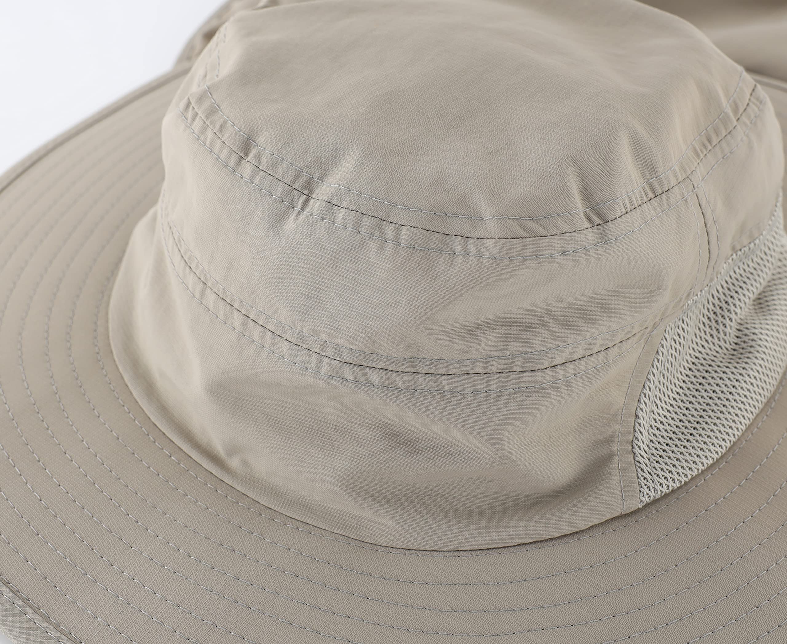 Home Prefer UPF50+ Mens Sun Hat with Neck Flap Wide Brim UV Sun Protection Fishing Hat with Neck Flap Womens Gardening Beach Sand