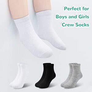 BOOPH 12 Pairs Boy Girl Athletic Crew Socks Toddler Sport Socks 4-6 Years Multi1