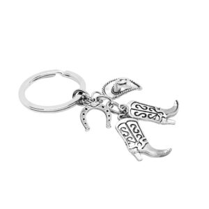 PHAETON 20PCS Hat Boot Horseshoe Keychain Western Cowgirl Keychain Equestrian Keychain Horse Lover Gift Cowboy Keychain Gift for Cowboy, Gift for Cowgirl, Cowboy Key Ring