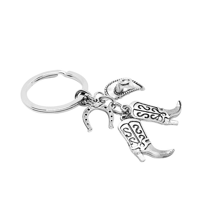 PHAETON 20PCS Hat Boot Horseshoe Keychain Western Cowgirl Keychain Equestrian Keychain Horse Lover Gift Cowboy Keychain Gift for Cowboy, Gift for Cowgirl, Cowboy Key Ring