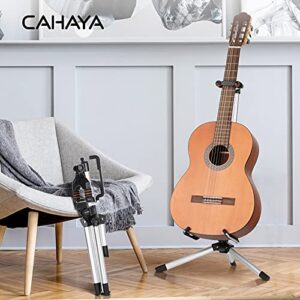 CAHAYA Guitar Stand Floor for Acoustic Electric Guitars and Bass Adjustable Height Folding Guitar Stand Lightweight Travel Instrument Holder