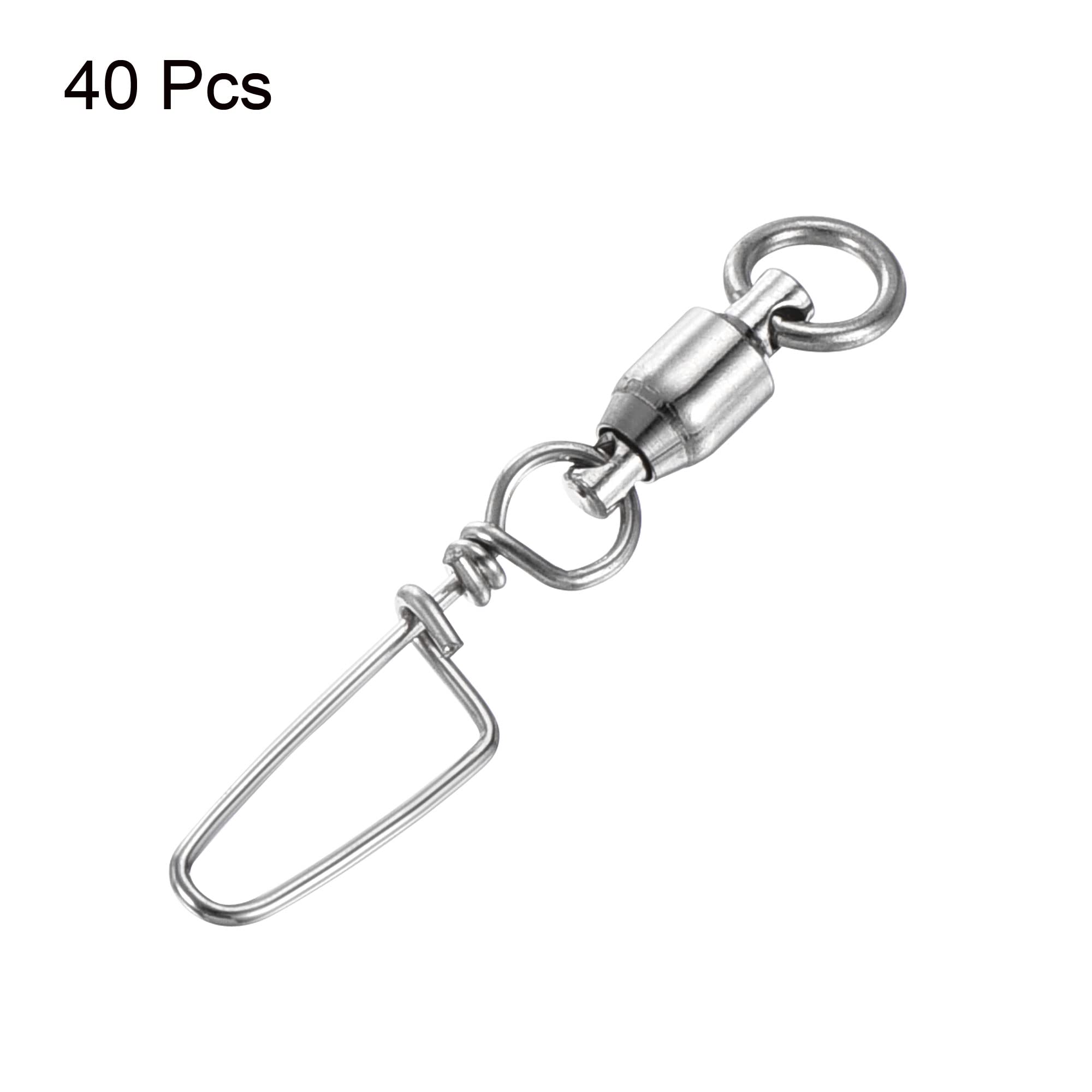 PATIKIL Fishing Snap Swivels, 40 Pack 15lb Stainless Steel Ball Bearing Tackle for Saltwater Freshwater Fishing