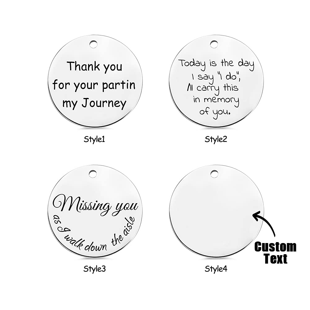 AILIN Custom Wedding Bouquet Charms Personalized Memorial Dad Grandma Engraved Photo Charms For Bridal