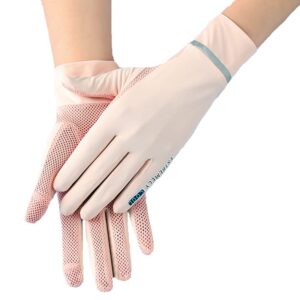 greenery-gre summer uv sun protection gloves for women fingerless touchscreen gloves upf 50+ full finger gloves for driving fishing golf