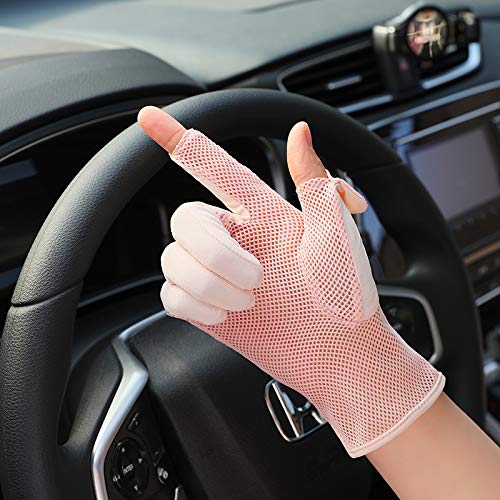 Greenery-GRE Summer UV Sun Protection Gloves for Women Fingerless Touchscreen Gloves UPF 50+ Full Finger Gloves for Driving Fishing Golf