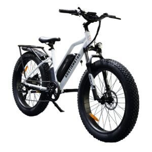 aostirmotor 750W Electric Bike for Adults 26"×4" Fat Tire Electric Bike 48V 13AH Lithium Battery Adult Electric Bicycles, 28MPH E Bike for Adults, Shimano 7 Speed Electric Mountain Bike (White)