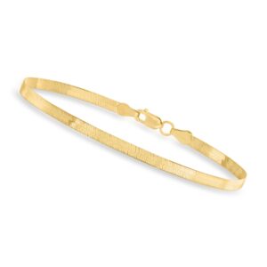 canaria 3mm 10kt yellow gold herringbone bracelet. 7 inches