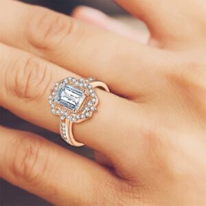 Fashion Women's Zirconia Bling Diamond Engagement Wedding Ring Gift for Your Lover, Gifts for Women/Mom