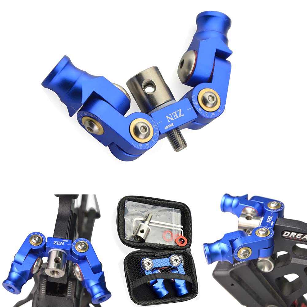 ZSHJGJR Archery Bow Stabilizer Double Side V Bar Fully Adjustable V-Bar Mount Stabilizer Detach Shock Absorber Joint Connector for Compound Recurve Bow Stabilizer (Blue)