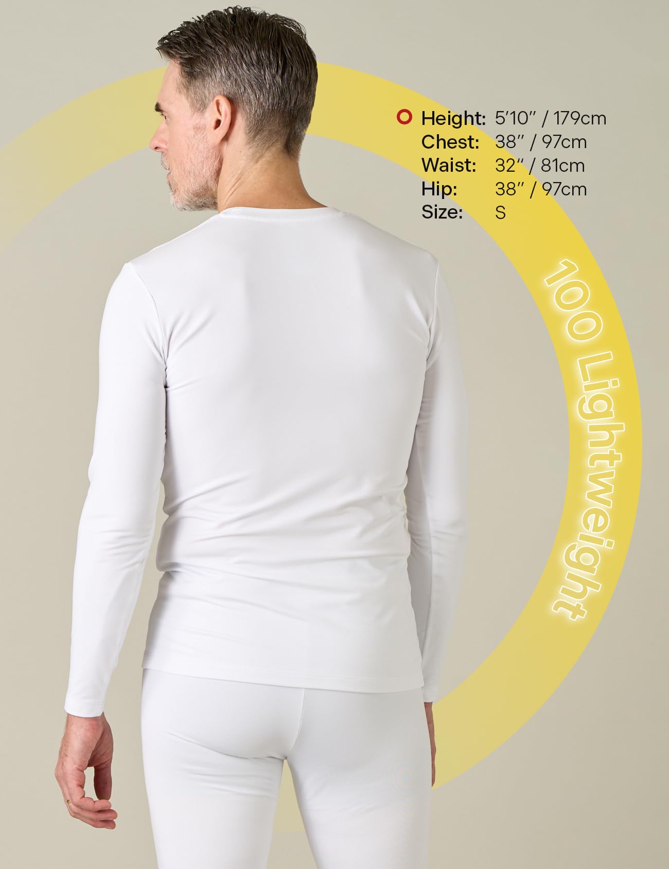 LAPASA Men's Thermal Underwear Top Crewneck Long Sleeve Shirt Base Layer Lightweight Winter Thermoflux 100 M09 Large White