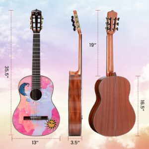 Gotar tone Professional Classical Guitar 36 Inch Full Size Nylon Strings Acoustic Guitar with Thickened Gig Bag and Solid Wood Pedal for Beginners Teens Kids ChildrenProfessional