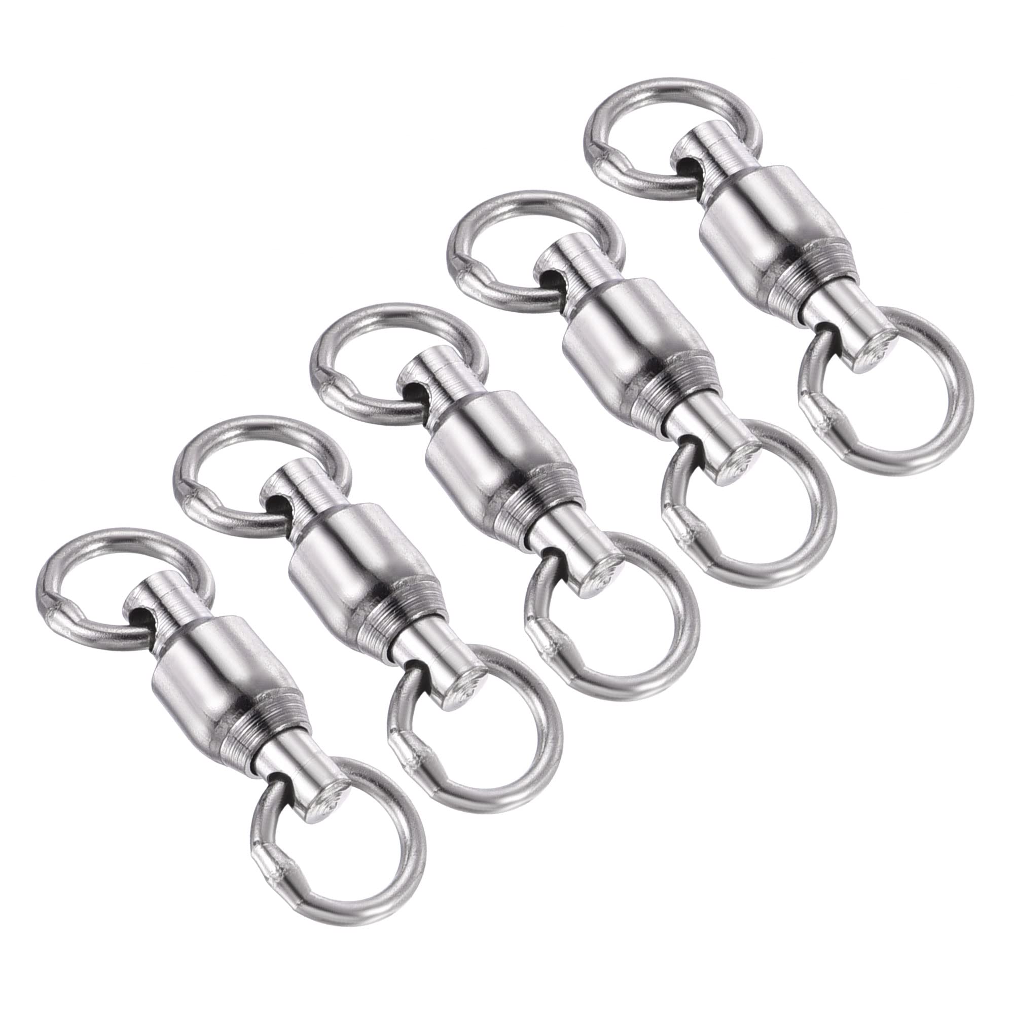 PATIKIL Ball Bearing Swivel, 25 Pack 50lb Stainless Steel Solid Welded Ring Fishing Tackle Connector, Silver