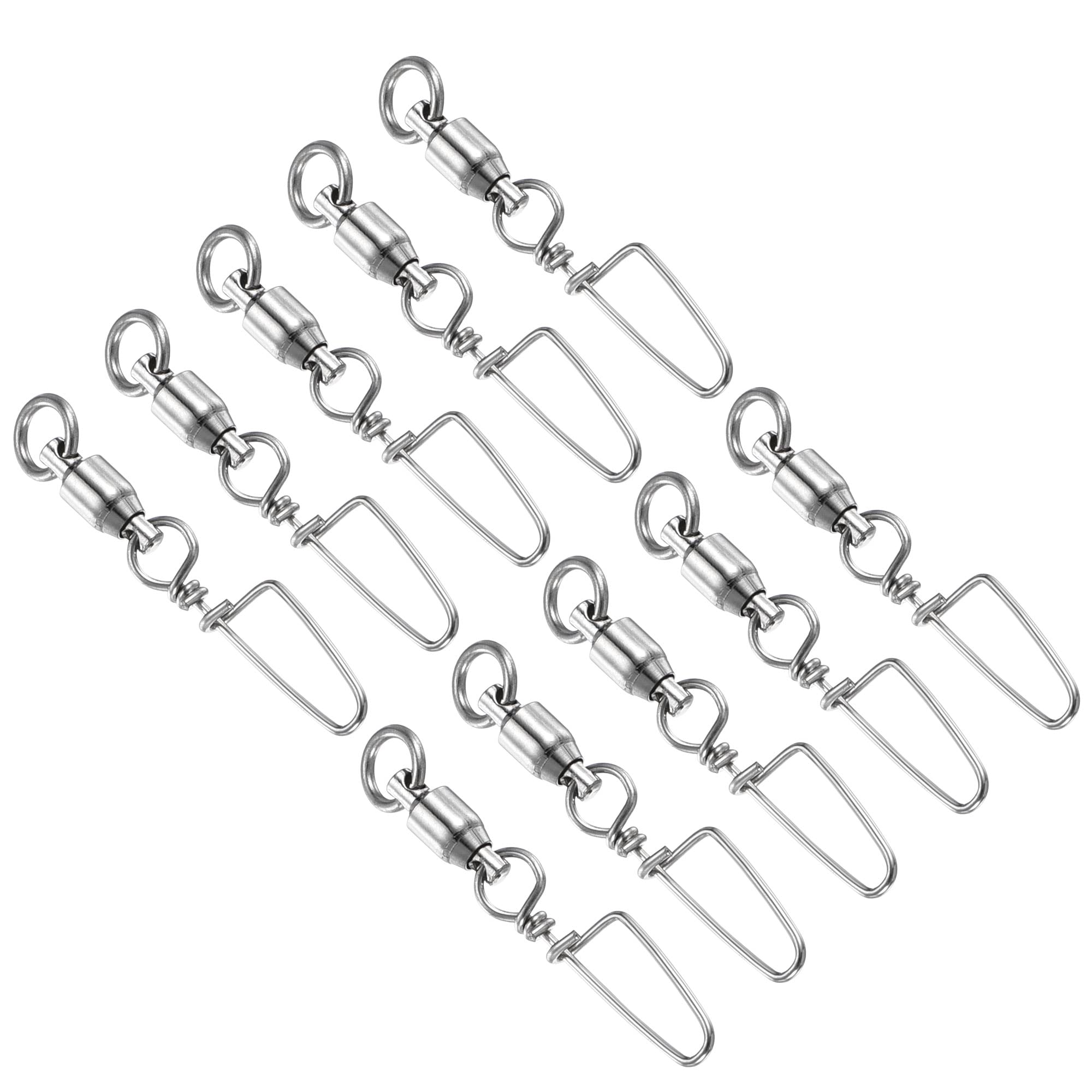 PATIKIL Fishing Snap Swivels, 40 Pack 15lb Stainless Steel Ball Bearing Tackle for Saltwater Freshwater Fishing